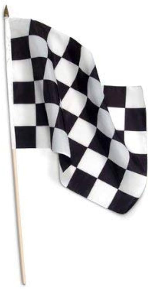 ROCKYMART Checkered Flag 12 x 18 inch on Wooden Stick | Amazon (US)
