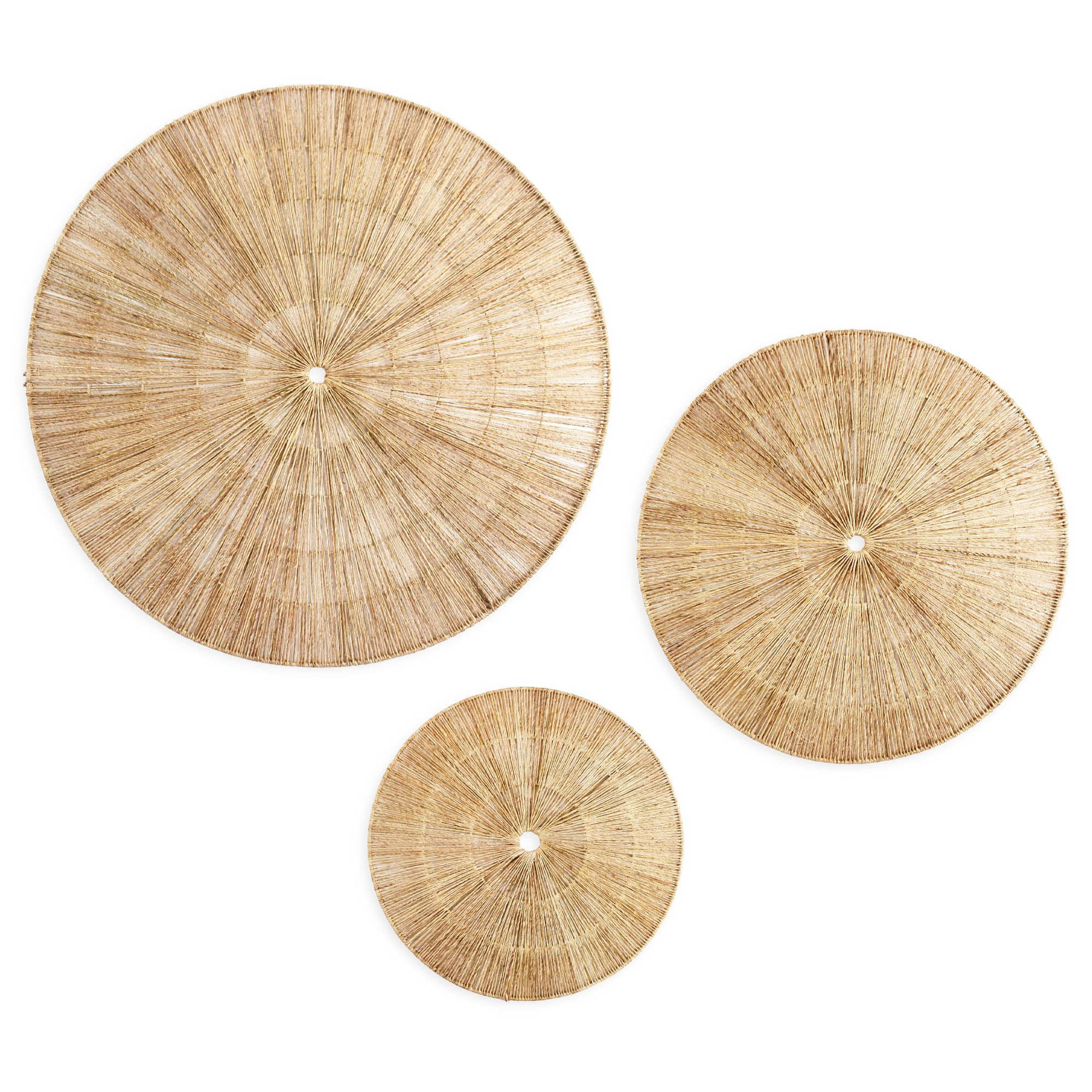 PEMAR 31.5" D Oversized Wicker Wall Hanging Jute Basket Set of 3 Round Handwoven Southwestern Dec... | Amazon (US)