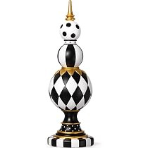 Jenaai 1 Pcs Black and White Checkered Large Resin Home Decor 15.3'' | Amazon (US)