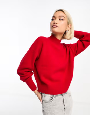 & Other Stories mock neck jumper in red | ASOS | ASOS (Global)