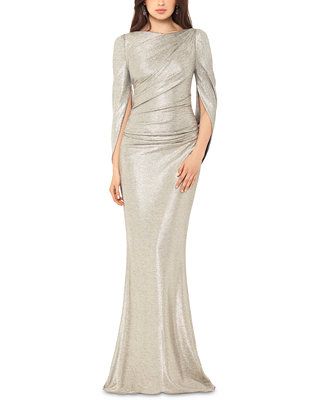 Metallic Cape-Sleeve Gown | Macys (US)