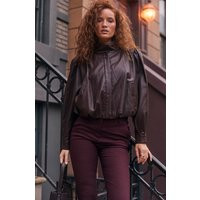 ASTR the Label | Estero Faux Leather Bomber Jacket in Brown |  Size XL | ASTR The Label (US)