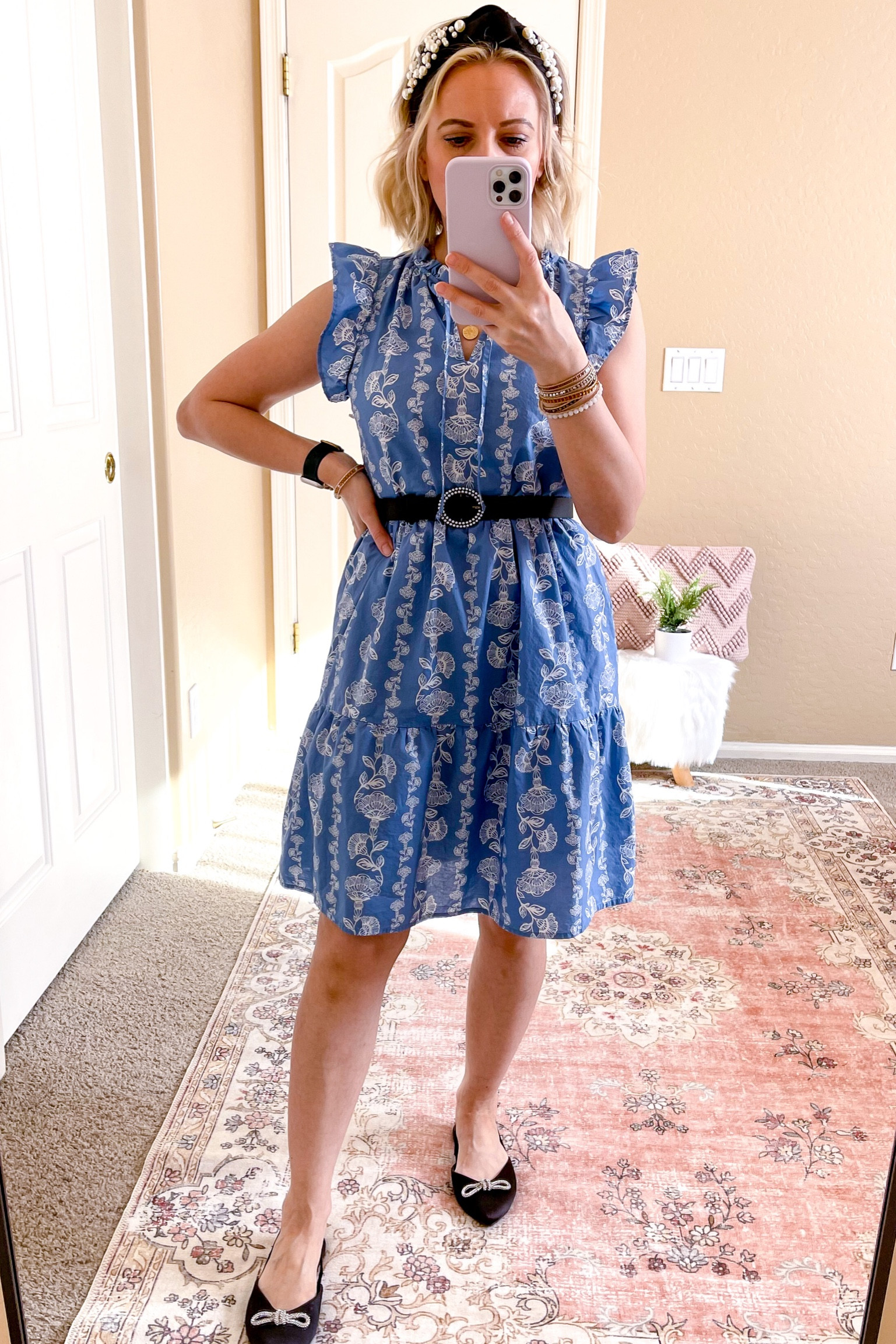 walmart blue floral dress Maxi Dress Blue Floral Long Dress Charms Maxi Dress Size 4 main image 0