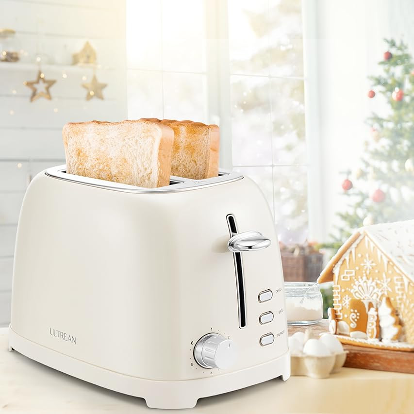 REDMOND 2 Slice Toaster Retro Stainless Steel Toaster with Bagel, Cancel, Defrost Function and 6 Bre | Amazon (US)