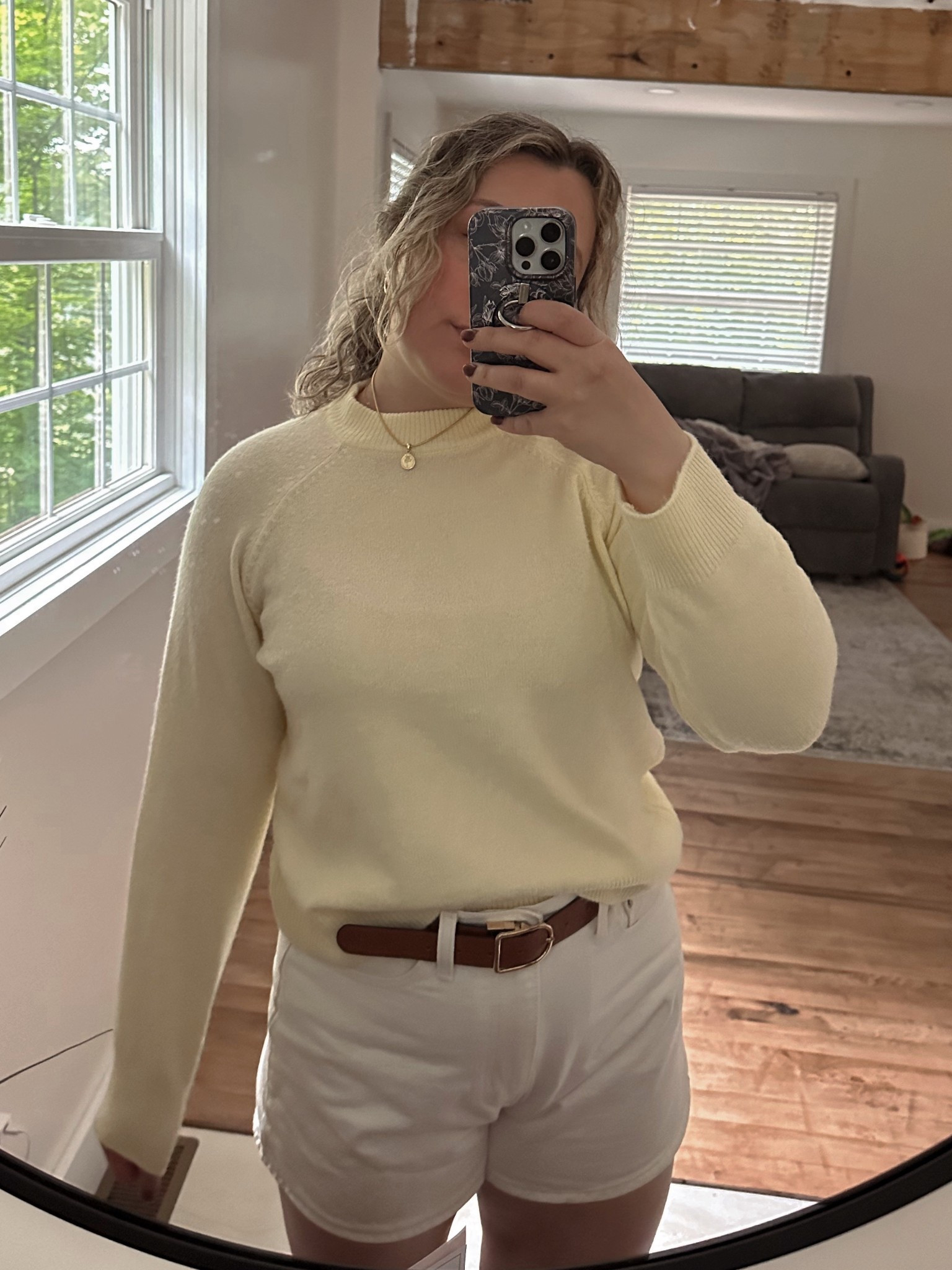 Thrifted this Vince Camuto sweater and these Levi’s High Loose shorts are from a few years ago. Necklace is Uncommon James. Linked similar for you 🫶🏼

#LTKMidsize #LTKSeasonal #LTKSaleAlert