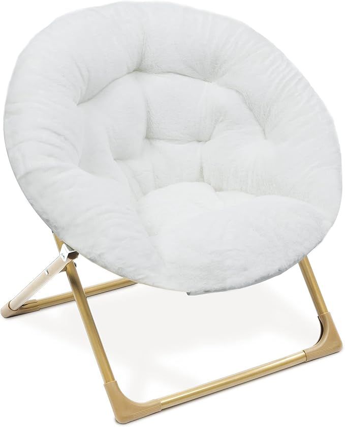 Milliard Cozy Chair for Kids/Mini Faux Fur Saucer Chair for Toddlers and Bedroom / 23 Inch (White... | Amazon (US)