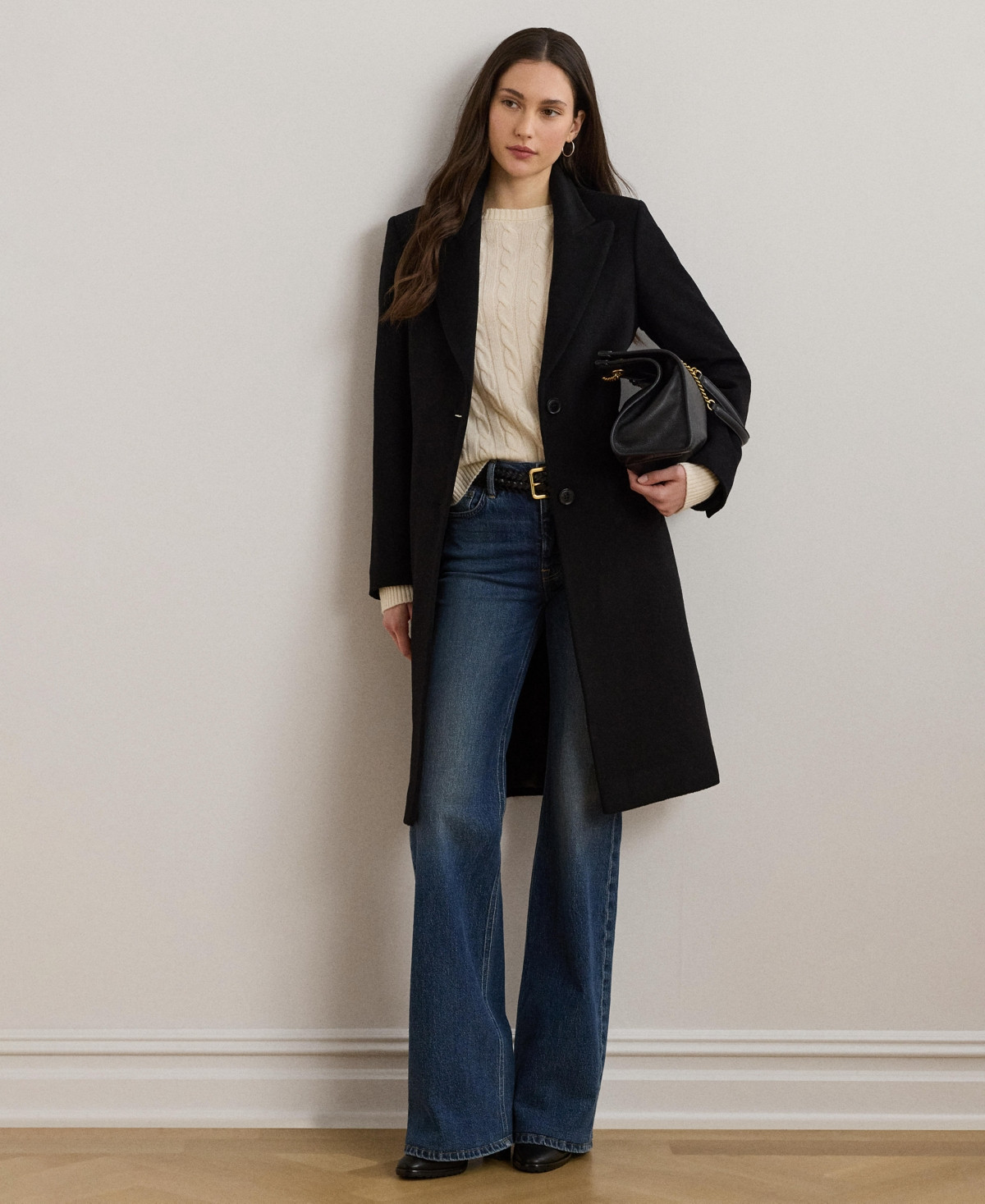 Lauren Ralph Lauren Women's Wool-Blend Walker Coat - Black | Macy's