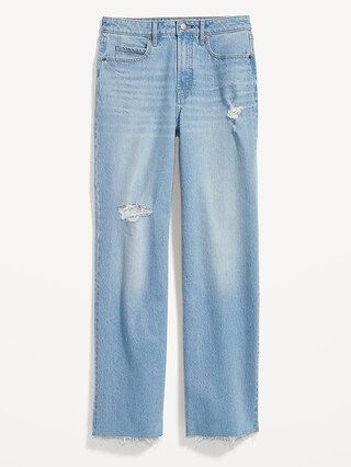 Extra High-Waisted Ripped Cut-Off Wide-Leg Jeans for Women | Old Navy (US)