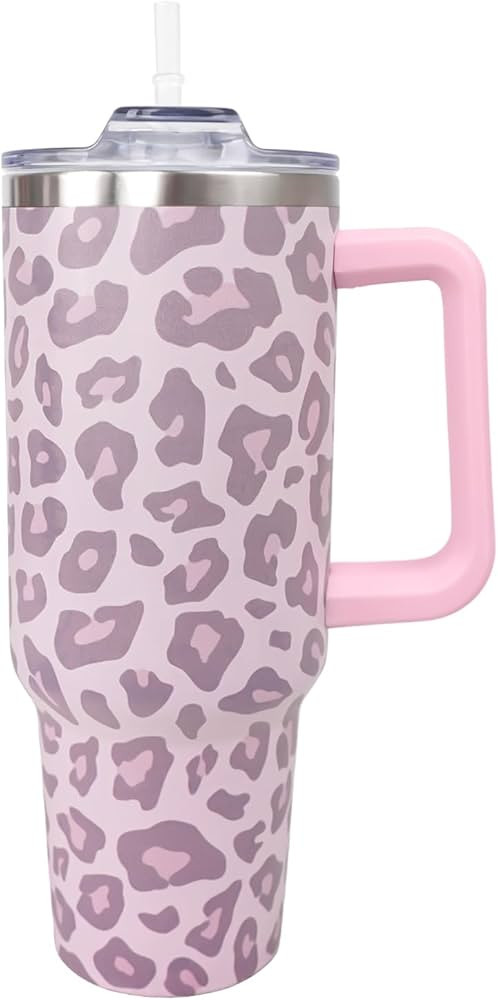 Leopard Tumbler 40 Oz, Leopard Print Gifts for Women, Pink Cheetah Leopard Print Coffee Cup Trave... | Amazon (US)