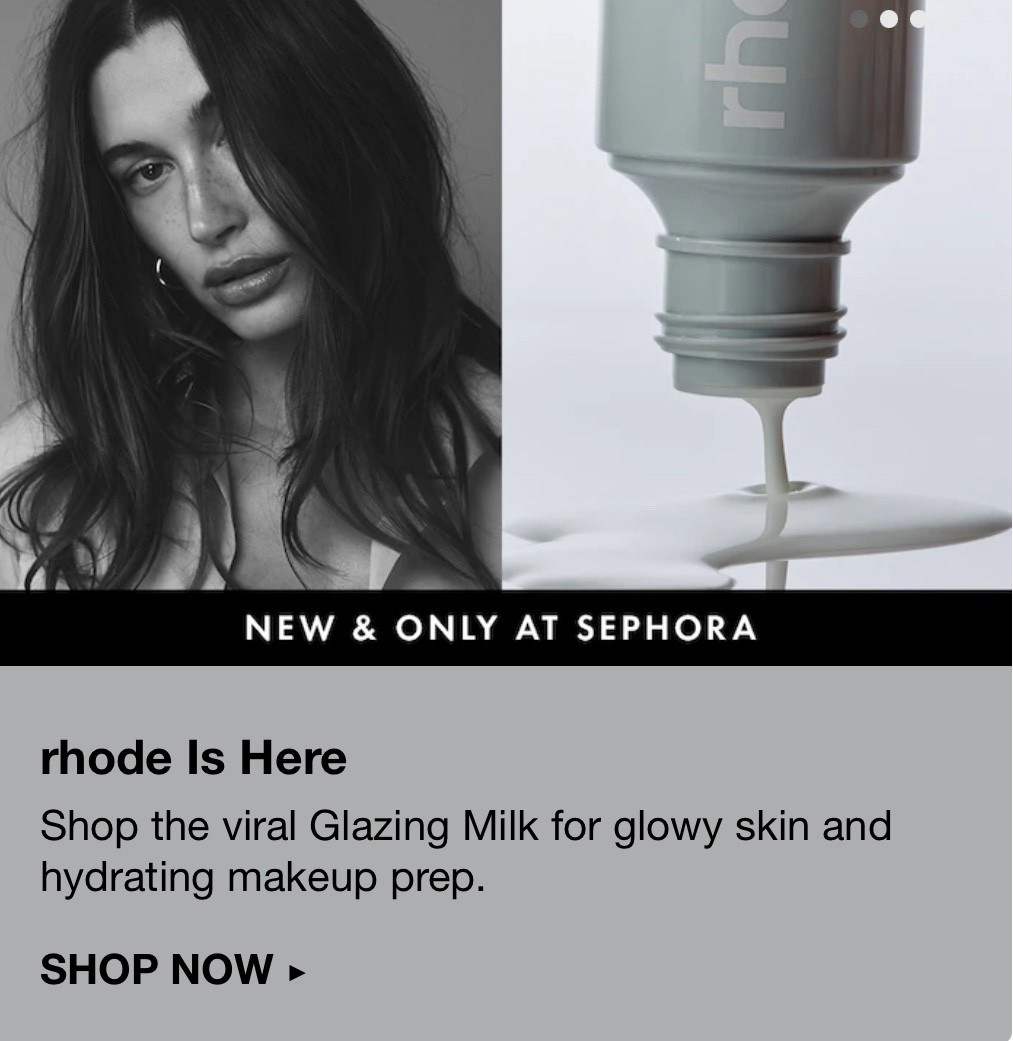 Rhode by Hailey Bieber has arrived at Sephora — a collection where simplicity meets radiance.

My current favorites:
	1.	Peptide Lip Tint Nourishing Glaze
	2.	Pocket Blush Buildable Hydrating Cream Blush
	3.	Glazing Milk Ceramide Facial Essence
	4.	Peptide Lip Shape Contouring Lip Shaper

Each piece feels like a ritual of beauty — effortless, luminous, and made to glow with you.

Rhode skin, Rhode beauty, Clean beauty, Glowing skin, Skin minimalism, Dewy skin, Hydrated skin, Skin first, Fresh faced, Effortless beauty, Clean girl aesthetic, Sephora beauty, Skin care community, Glow from within, Luminous skin. 

#LTKSaleAlert #LTKBeauty #LTKSeasonal