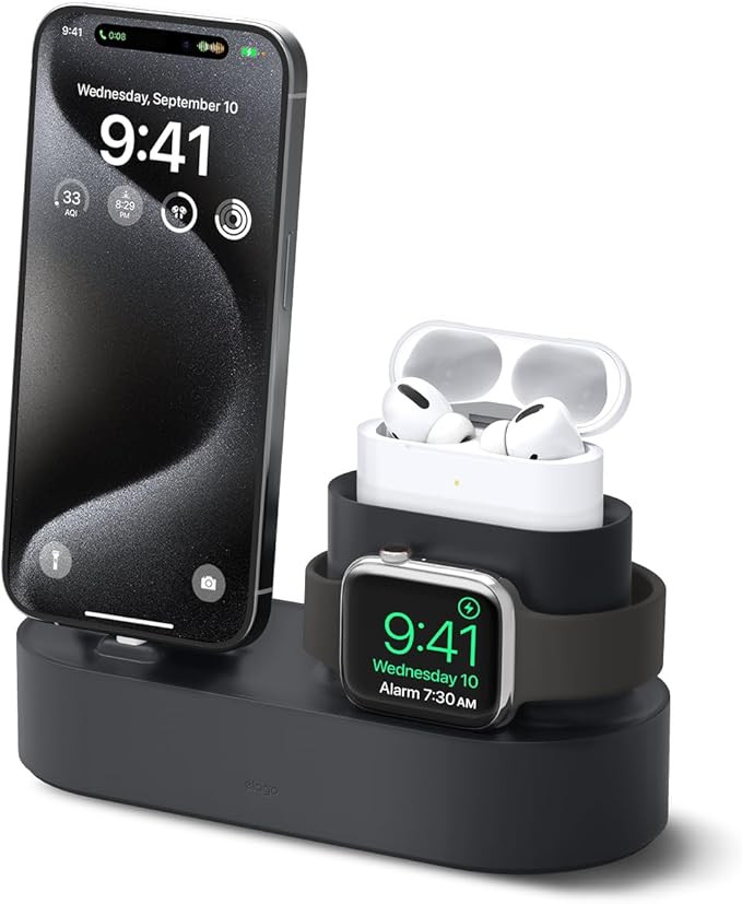 elago 3 in 1 Charging Station Compatible with Apple Products, Apple Watch Series 10/9/8/7/6/5/4/3... | Amazon (US)