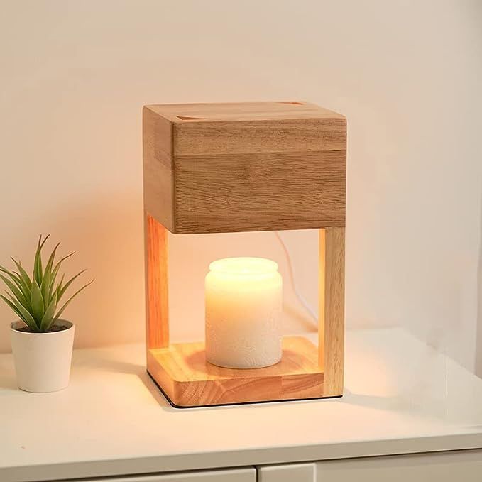 Wooden Candle Warmer Lamp Adjustable Brightness with Timer and Auto Shut Off,Candle Warmer Lamp f... | Amazon (US)