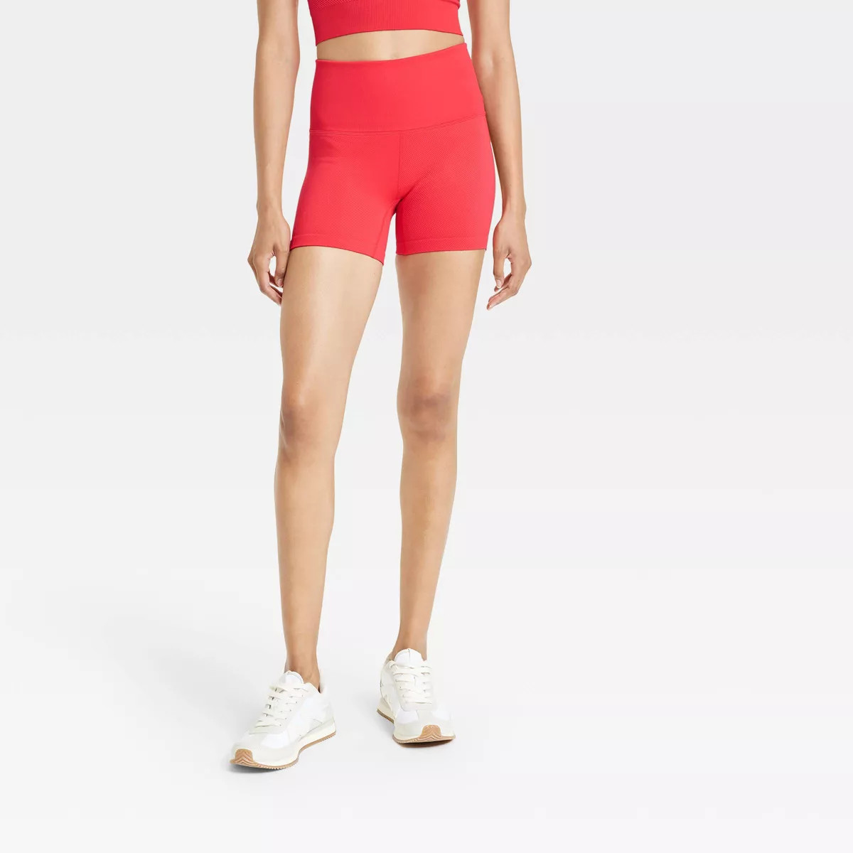 Women's Seamless High-Rise Ribbed Bike Shorts 4" - All In Motion™ | Target