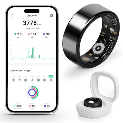 Weylmd Smart Ring for Women and Men – Fitness & Health Smart Ring with Heart Rate and Sleep Tracking – Waterproof Activity & Wellness Ring Compatible with iPhone and Android(9#) | Amazon (US)
