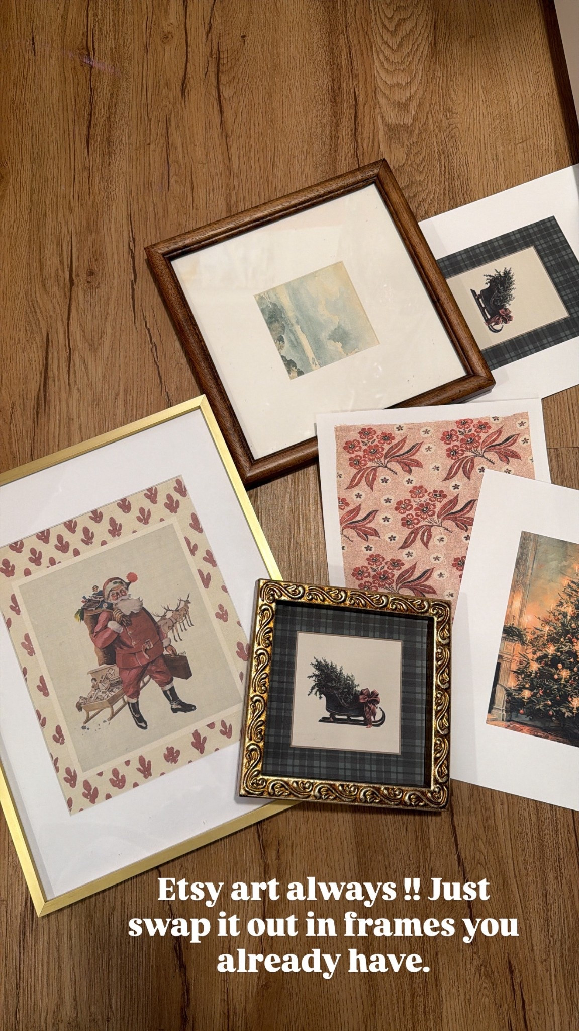 Etsy art for my Christmas decor this year .