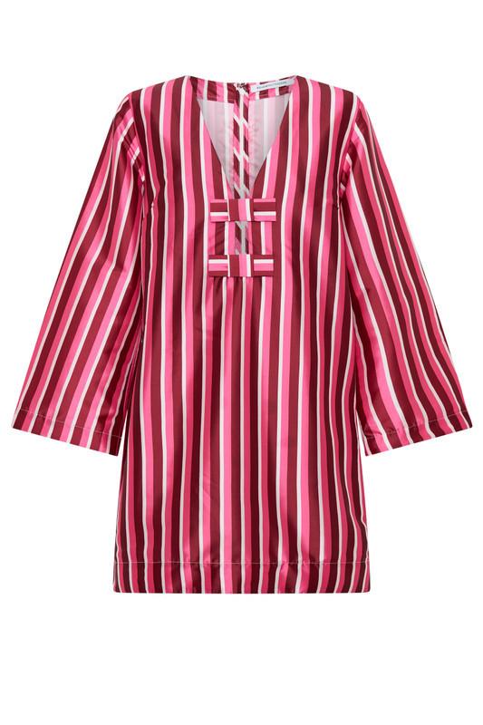 Stripe Shift Mini Dress in Berry | Bohemian Traders
