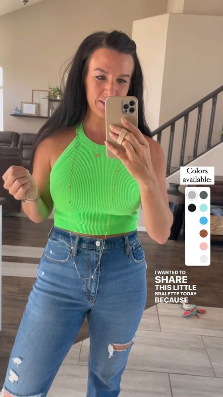 Fun cropped bralette for the gym or with your favorite pair of high waisted denim or pants! I got a M in this. (My green color is old, but there are some new bright colors available!)

#LTKfindsunder50 #LTKsalealert #LTKSpringSale