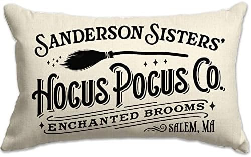 Halloween Sanderson Sisters Hocus Pocus Pillow Cover 12x20 Farmhouse Halloween Throw Lumbar Pillo... | Amazon (US)