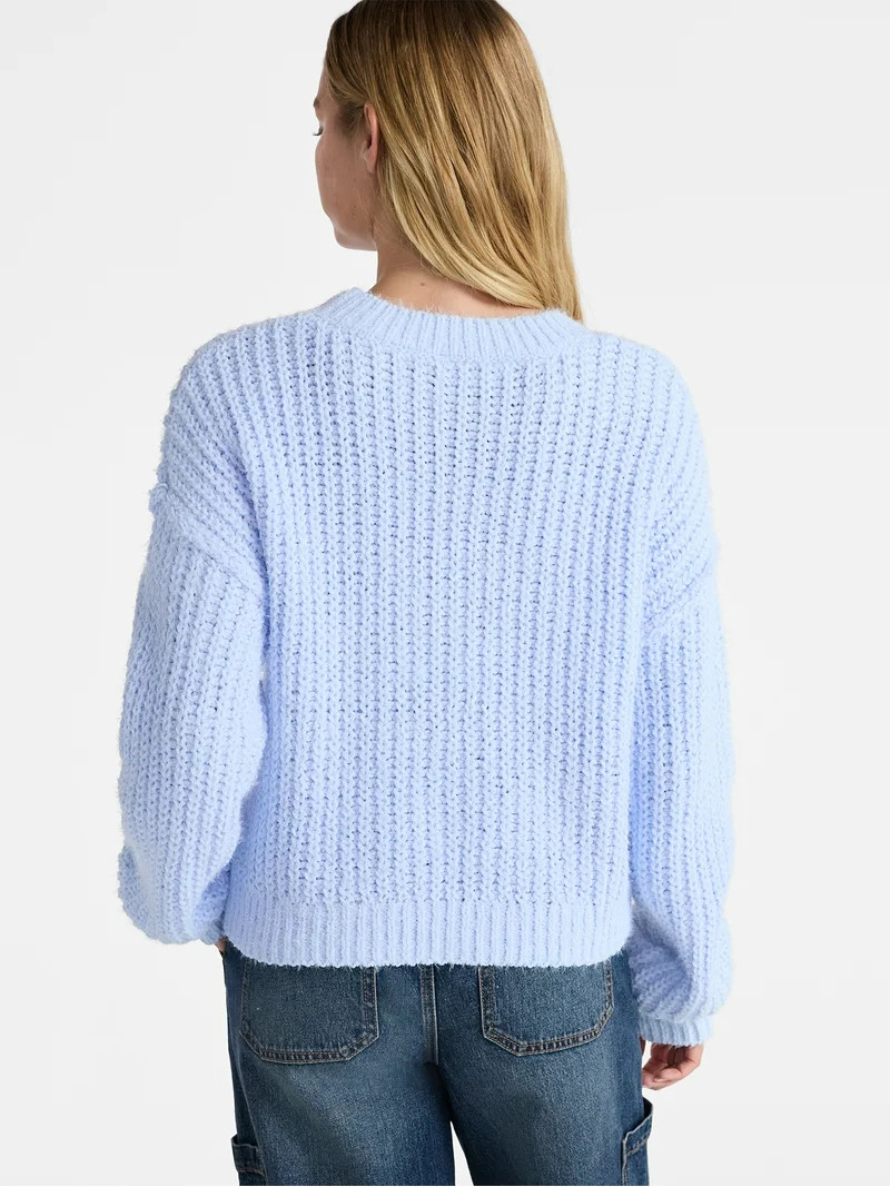 No Boundaries Cable Knit Sweater, Midweight, Women's | Walmart (US)