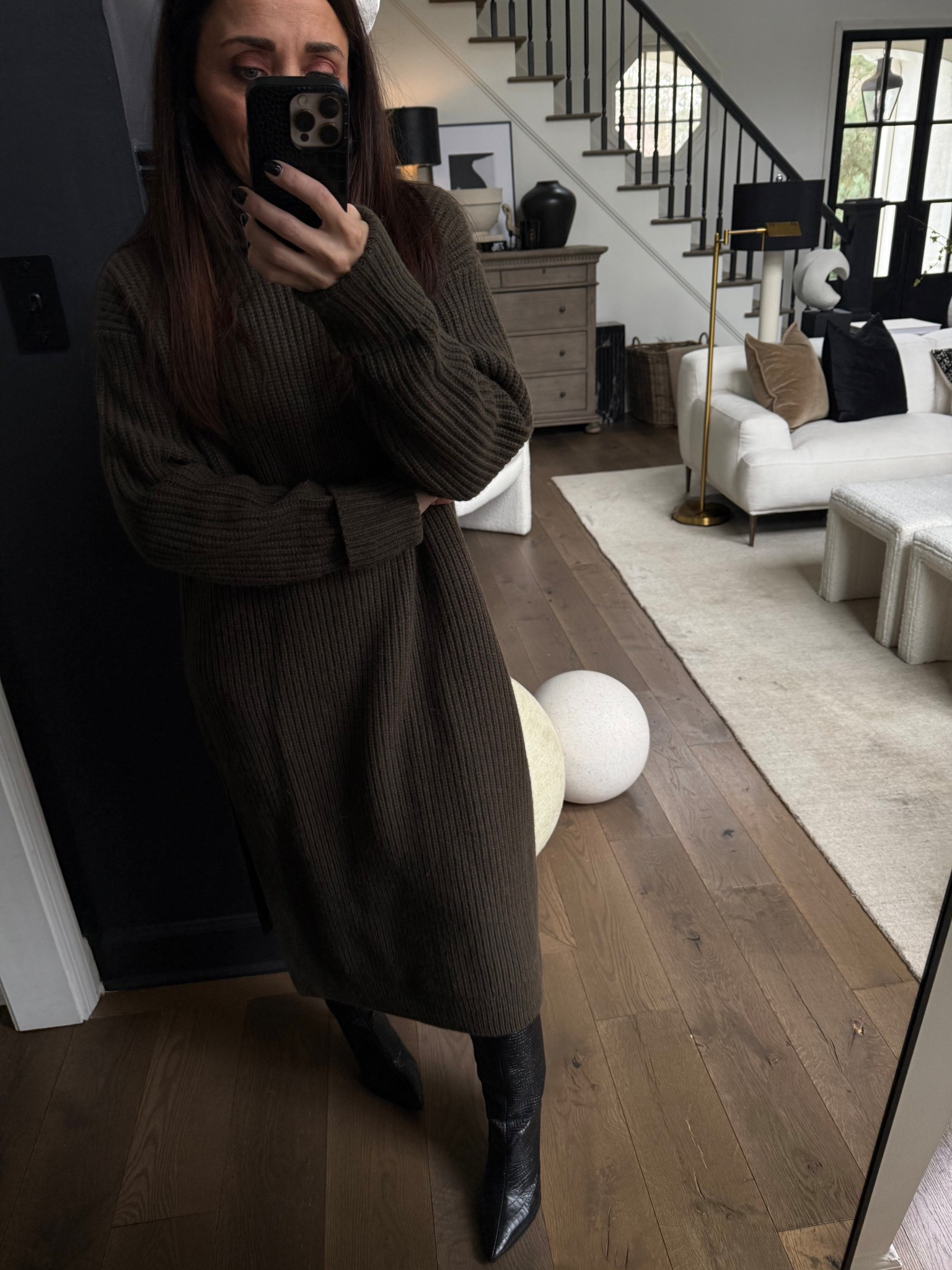 There’s nothing quite like the “blanket dress” when temps dip! (That’s what Jack calls my sweater dress and even though I think it looks like a sack, which I’m completely thrilled with, he still thinks it’s sexy! 🤔 🤷🏽‍♀️ who’d a thought?!

#LTKootd #LTKdayinmylife #LTKOver40