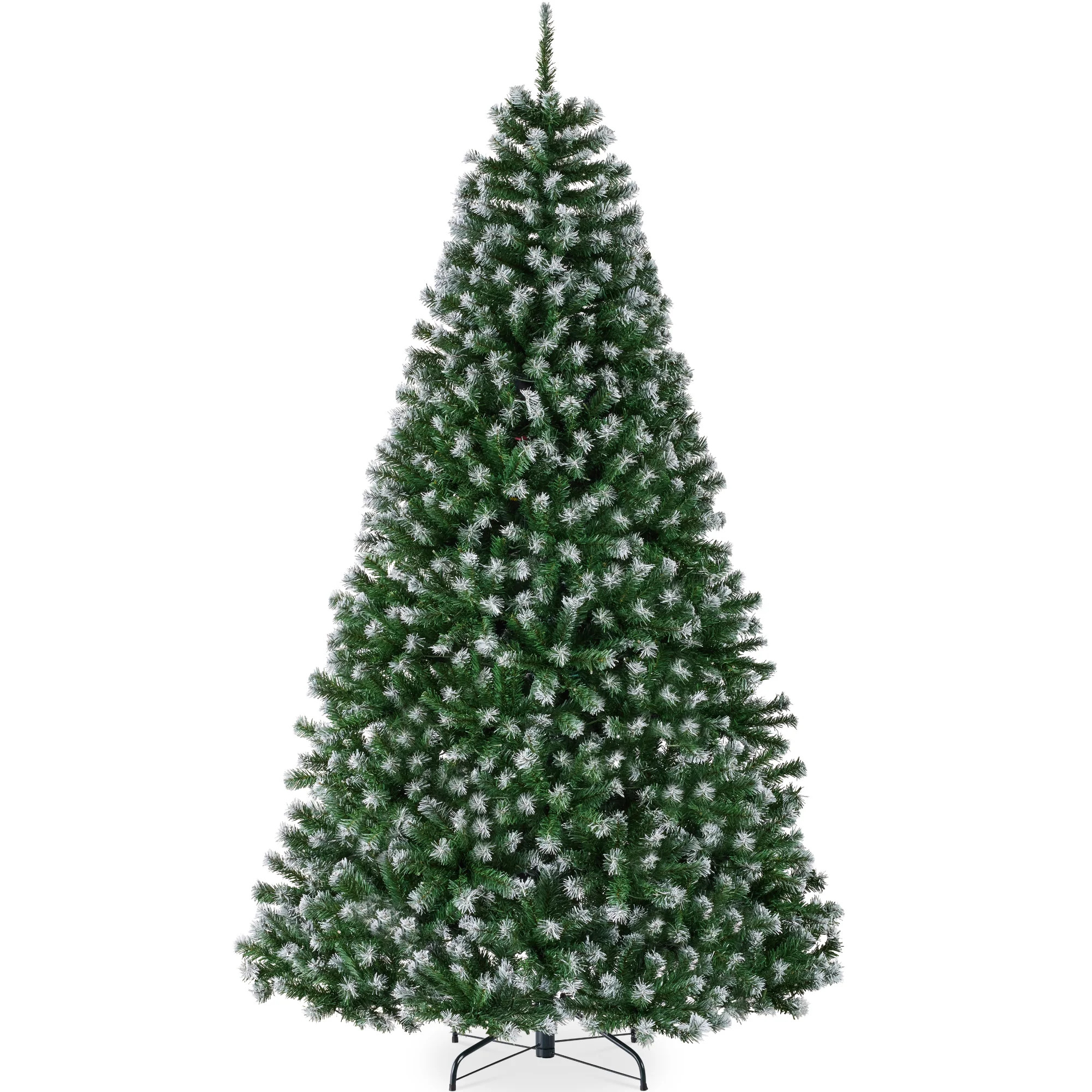 Unlit Frosted Artificial Green Spruce Christmas Tree, w/Easy Assembly | Best Choice Products 