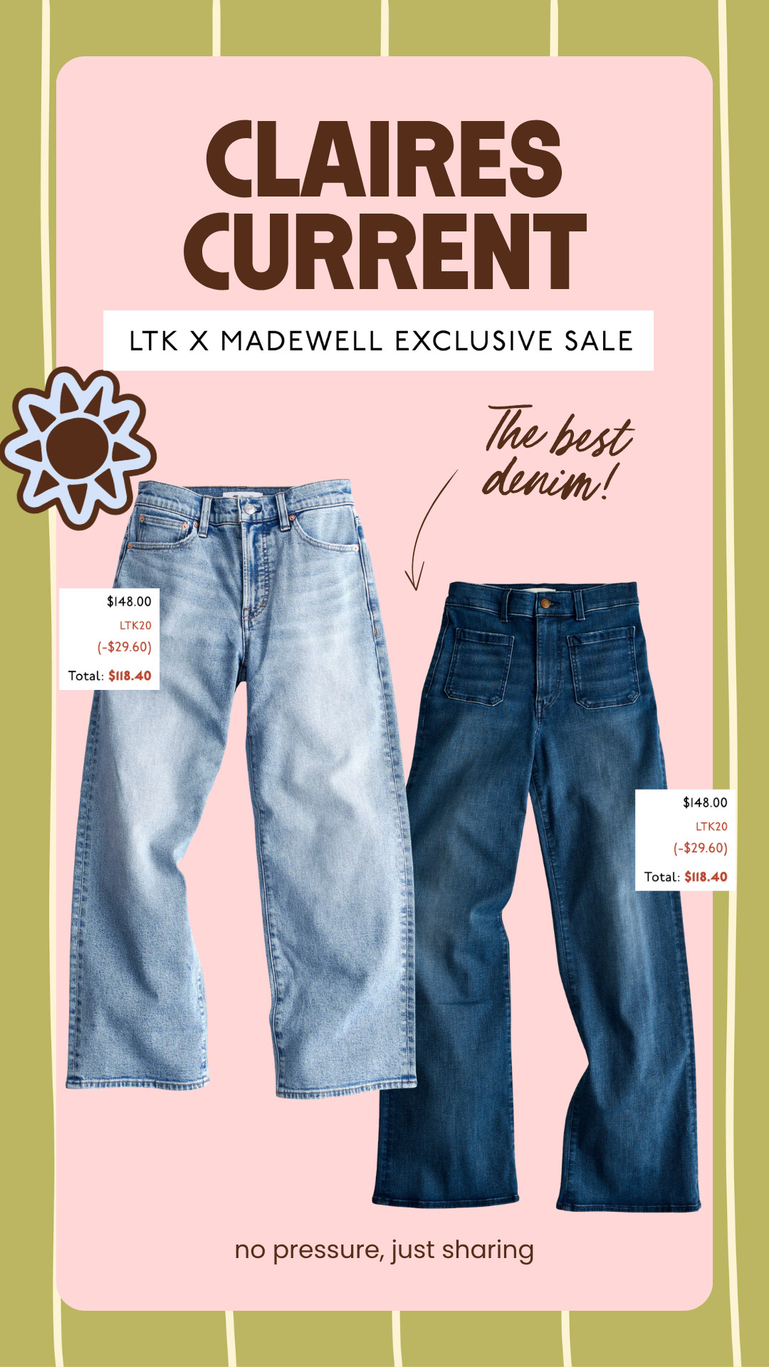 Madewell denim sale!! These are my staples! Love a wide leg crop and vintage pocket denim. So good for fall! Shop through my link for 20% <3 

 #LTKxMadewell #LTKootd #LTKSeasonal