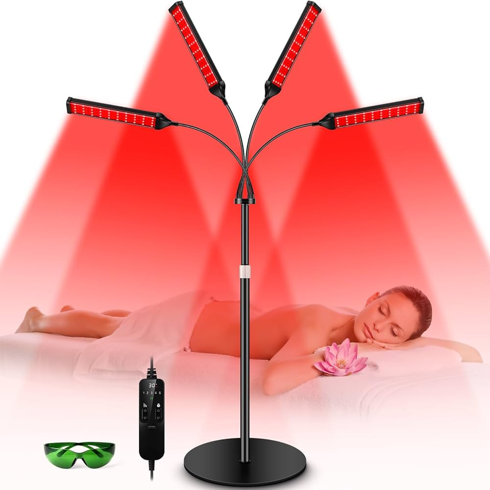 Viconor Red Light Therapy Lamp,4 Head Infrared Light Therapy for Body Device with Adjustable Stan... | Amazon (US)
