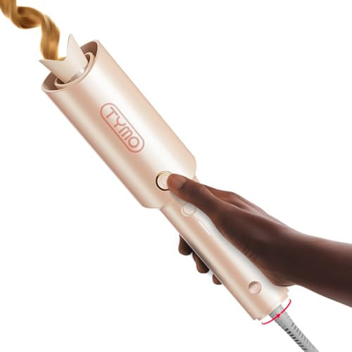 TYMO Automatic Rotating Curling Iron - TYMO CURLPRO Beach Waves Curling Wand, Portable Hair Curler, 500 Million Ionic, Dual Voltage & Lightweight for Travel, Ceramic Coating, 1 Inch, Peach | Amazon (US)