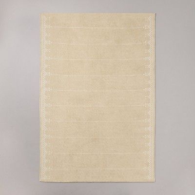 7'x10' Ornate Border Indoor/Outdoor Area Rug Tan/Cream - Hearth & Hand™ with Magnolia | Target