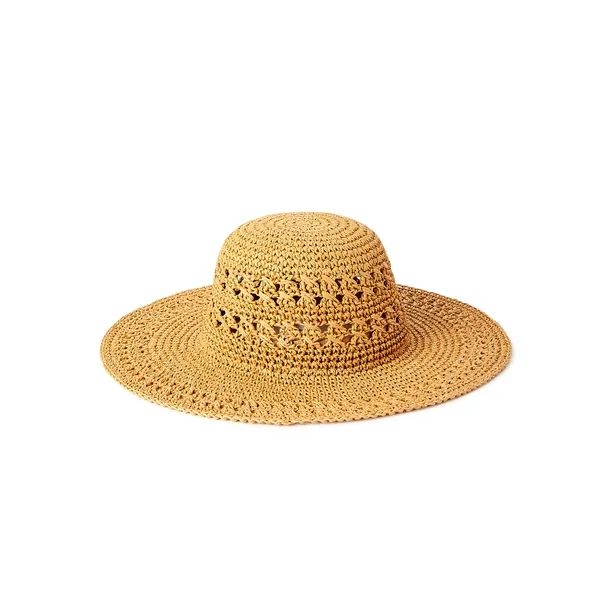 Time And Tru Women's Woven Straw Hat - Walmart.com | Walmart (US)