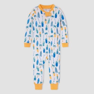 Burt's Bees Baby® Baby Boys' Surfboard and Palm Pajama Jumpsuit - Orange | Target