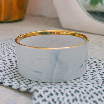 Dexypaws: Marble Dog Bowl: Blush Pink & Gold Accent - 6.3" Diameter, Stylish & Functional Pet Feeding Dish, Food & Water, Safe & Non-Toxic, Durable | Wayfair North America