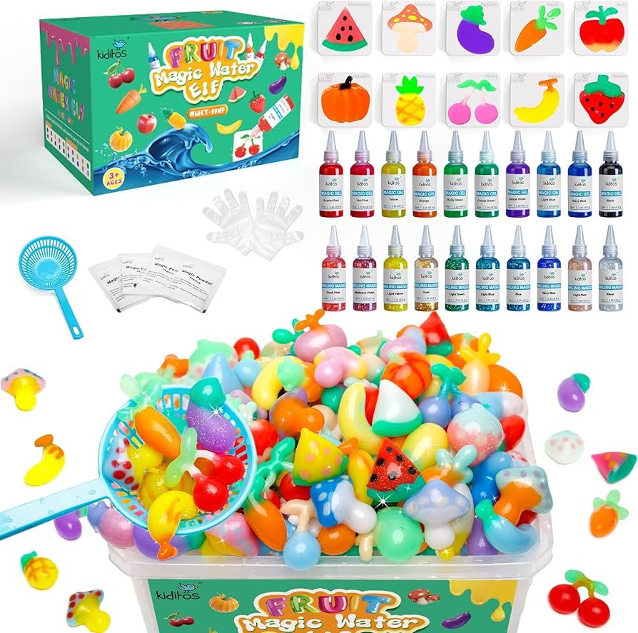 Magic Water Elf Toy Kit, Aqua Fairy Water Gel Kit with 20 Magic Gels, 10 Fruit & Vegetable Molds.... | Amazon (US)