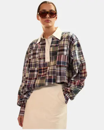Marisol Madras Rugby Shirt | Nordstrom