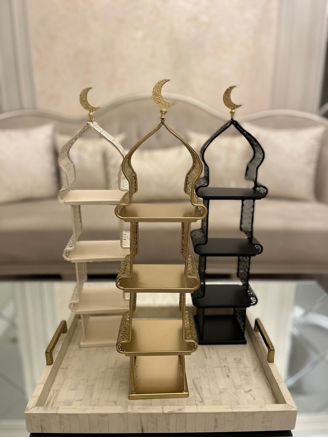 Ramadan Metal Four-tier Trays, Ramadan Decor, Mosque Stand, Ramadan Sign, Eid Decor, Muslim Decor... | Etsy (US)