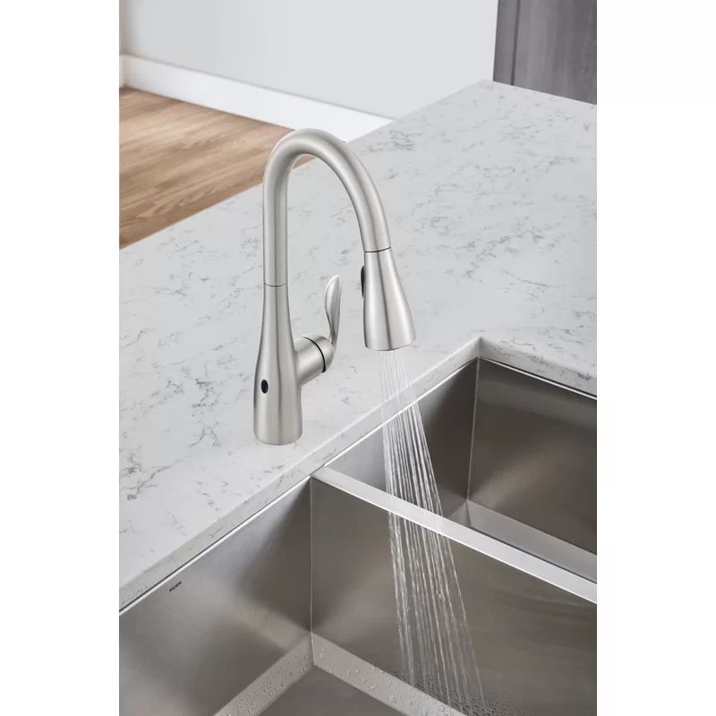 7594EWSRS Arbor Pull Down Touchless Single Handle Kitchen Faucet with MotionSense and Power Clean... | Wayfair North America