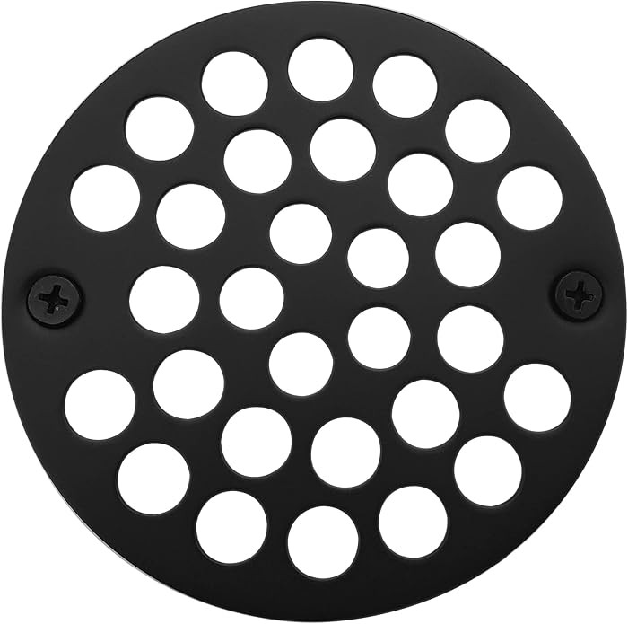Westbrass A3192-62 4" OD Brass Shower Strainer Grid Drain Cover, Matte Black | Amazon (US)