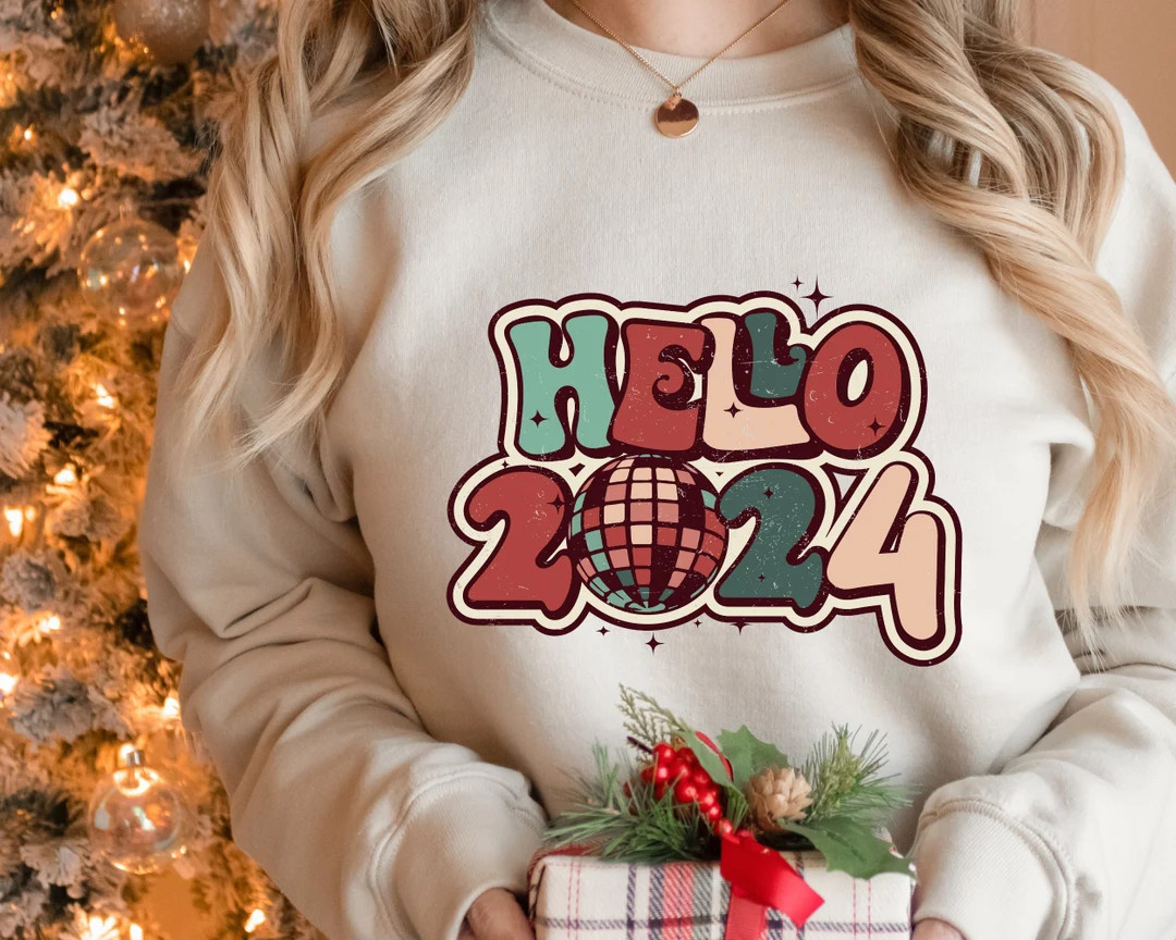 Hello 2024 New Years Eve Sweatshirt Celebration Sweatshirt - Etsy | Etsy (US)