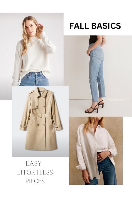 Fall basics and comfy staples that go together well

Trench coat white buttondown cotton sweater madewell jeans