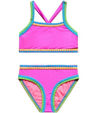 Big Girls Whipstitch Binding 2-Piece Swimsuit | Dillard's