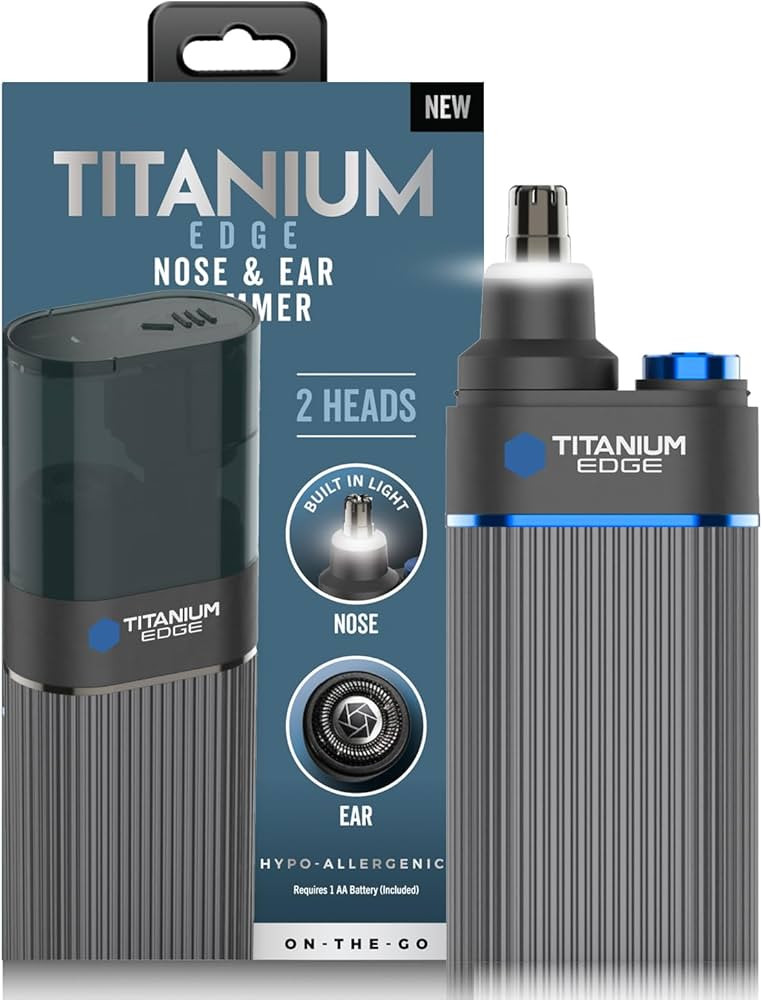 Microtouch Titanium Edge Ear & Nose Trimmer – Dual Rotary Blade Heads with Light – Water Resi... | Amazon (US)