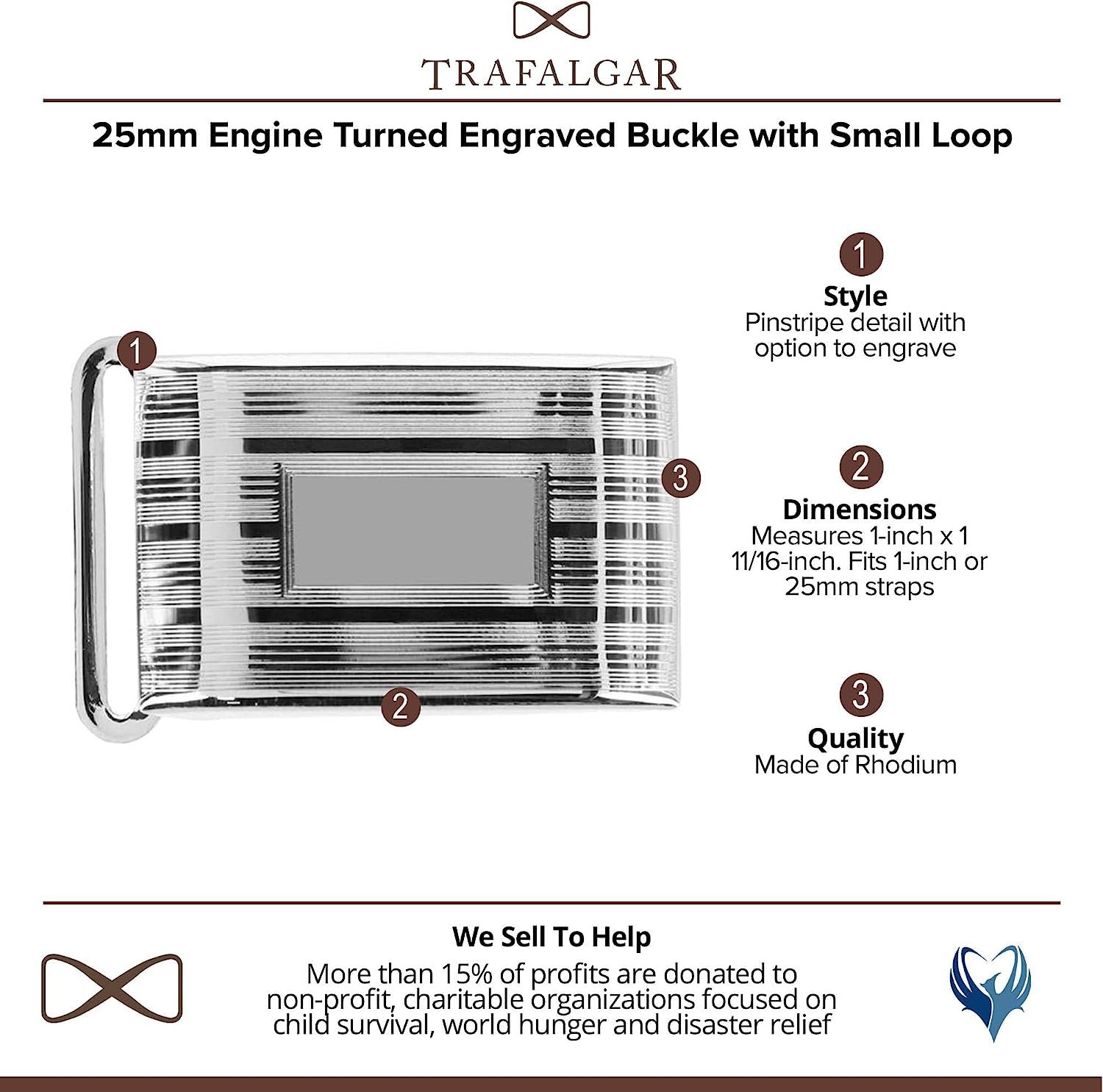 Trafalgar 25mm Engine Turned Engraved Buckle with Small Loop | Amazon (US)