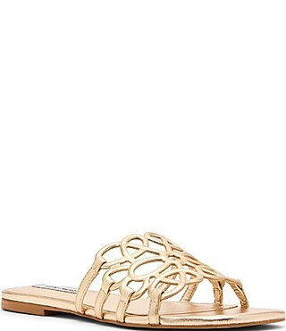 Steve Madden Lotus Leather Square Toe Slide Sandals - 9.5 | Dillard's
