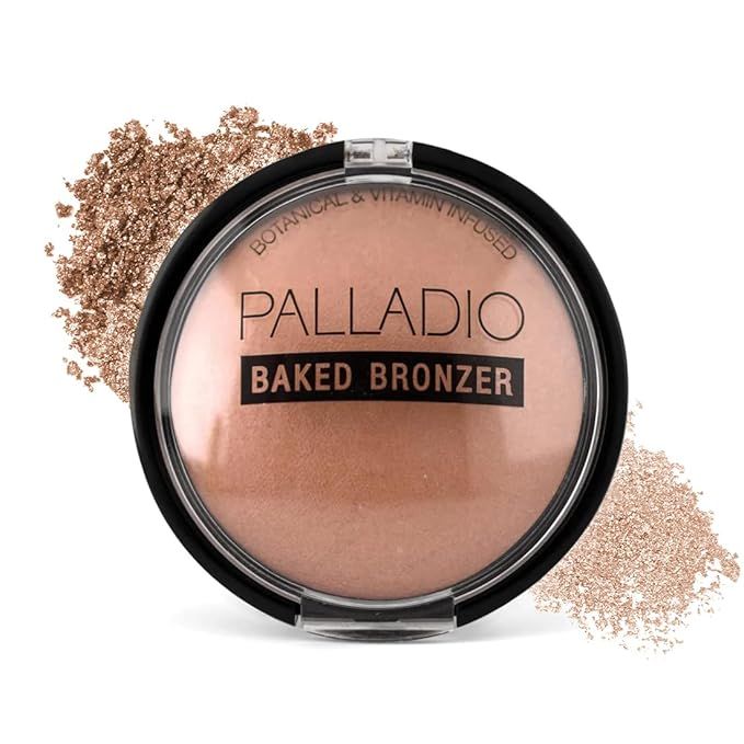 Palladio Baked Bronzer, Highly Pigmented and Easy to Blend, Shimmery Bronzed Glow, Use Dry or Wet... | Amazon (US)