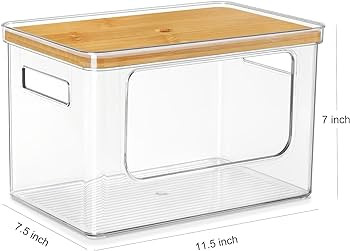 Hudgan Stackable Storage with Bamboo Top for Laundry Room Organization, Extra Large Trash Bag/Gar... | Amazon (US)