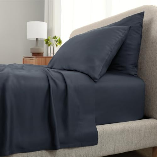 Cariloha Aloha Soft 4-Piece Sheet Set | Cape Blue | Queen | Made from 100% Viscose derived from Bamboo | | Amazon (US)