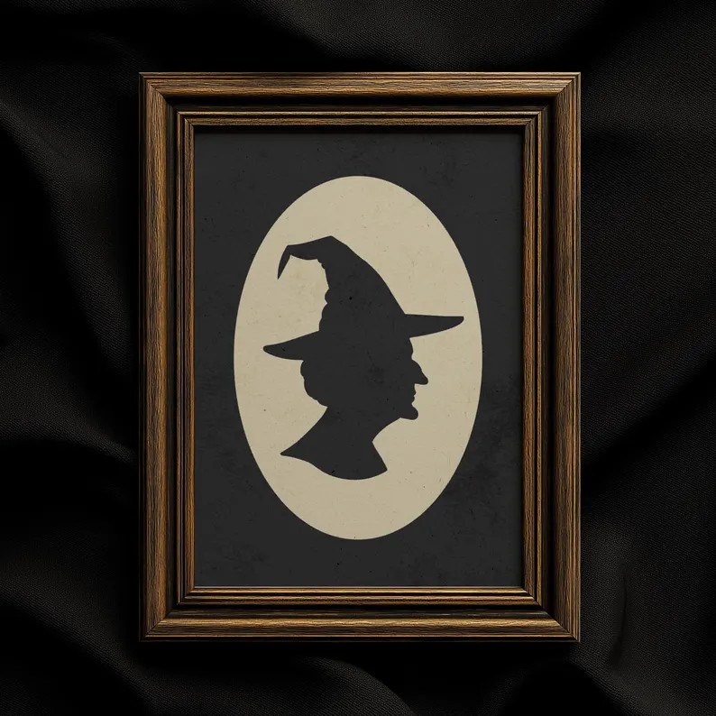 Wicked Witch Portrait Digital Download, Antique Printable Silhouette of an Old Hag-247D | Etsy (Global)