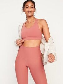 Medium-Support PowerPress Strappy Sports Bra for Women 2X-4X | Old Navy (US)