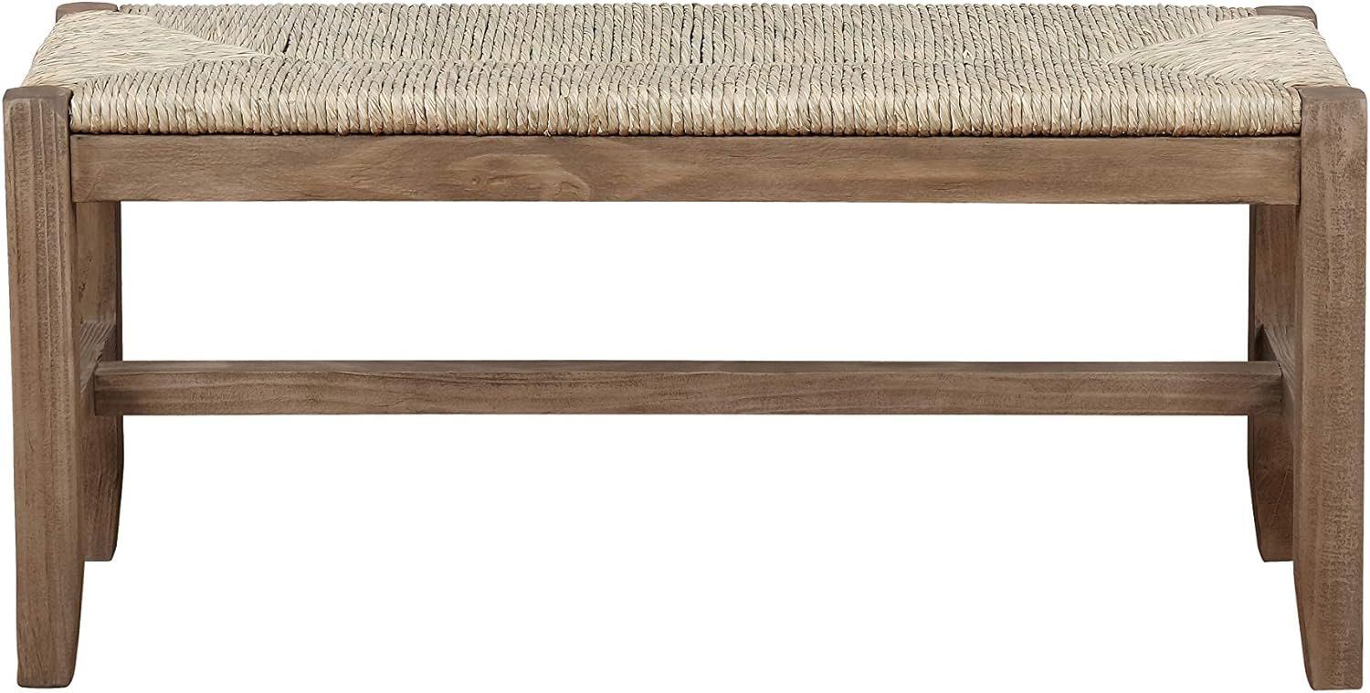 Alaterre Furniture Newport 40" Wood Bench with Rush Seat | Amazon (US)
