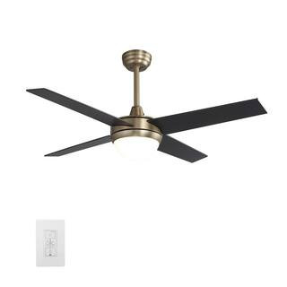 CARRO Nova 52 in. Integrated LED Indoor Gold Smart Ceiling Fan with Light Kit and Wall Control, W... | The Home Depot